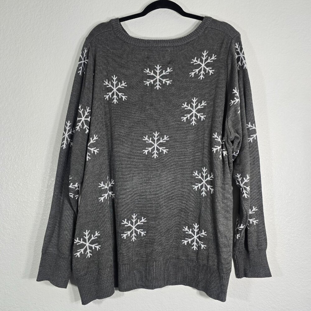 Tipsy Elves Ugly Christmas Sweater Women XXL Snowman Sequin Gray Holiday Party - Picture 5 of 10